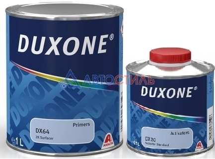 Грунт 2К HS 4:1 наполнитель Duxone DX64 (черный) 1л + DX20 Активатор стандартный 0,25л фото 2