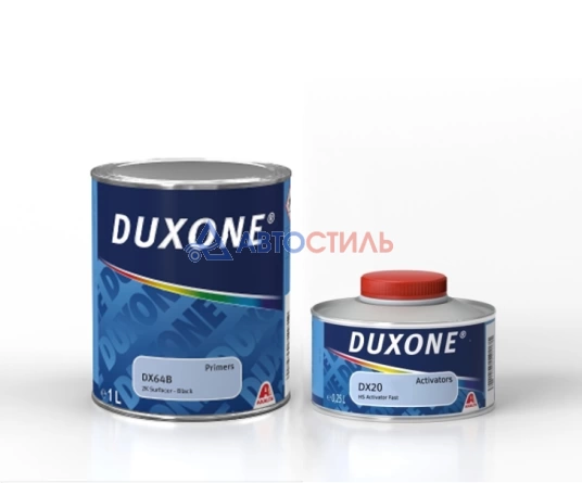 Грунт 2К HS 4:1 наполнитель Duxone DX64 (черный) 1л + DX20 Активатор стандартный 0,25л фото 1